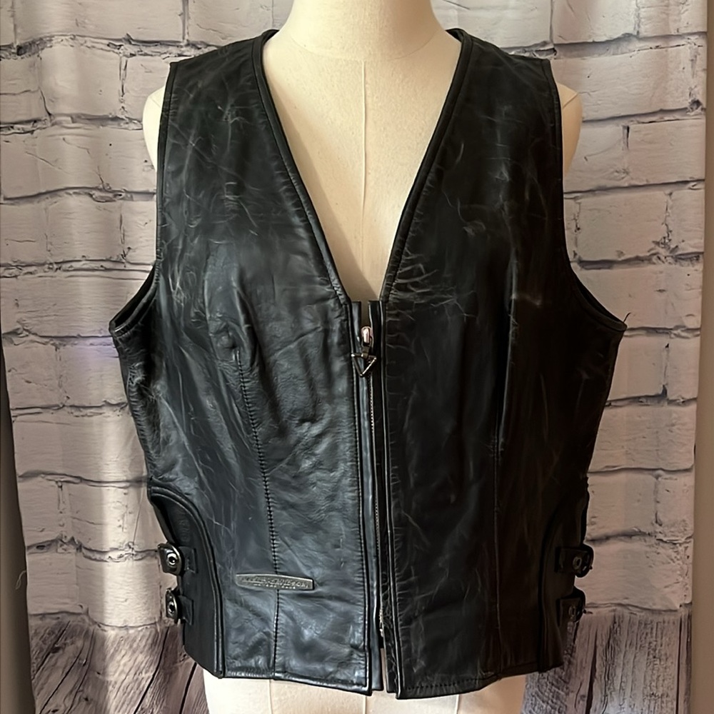 Harley-Davidson Women’s XL Leather Motorcycle Vest, EUC